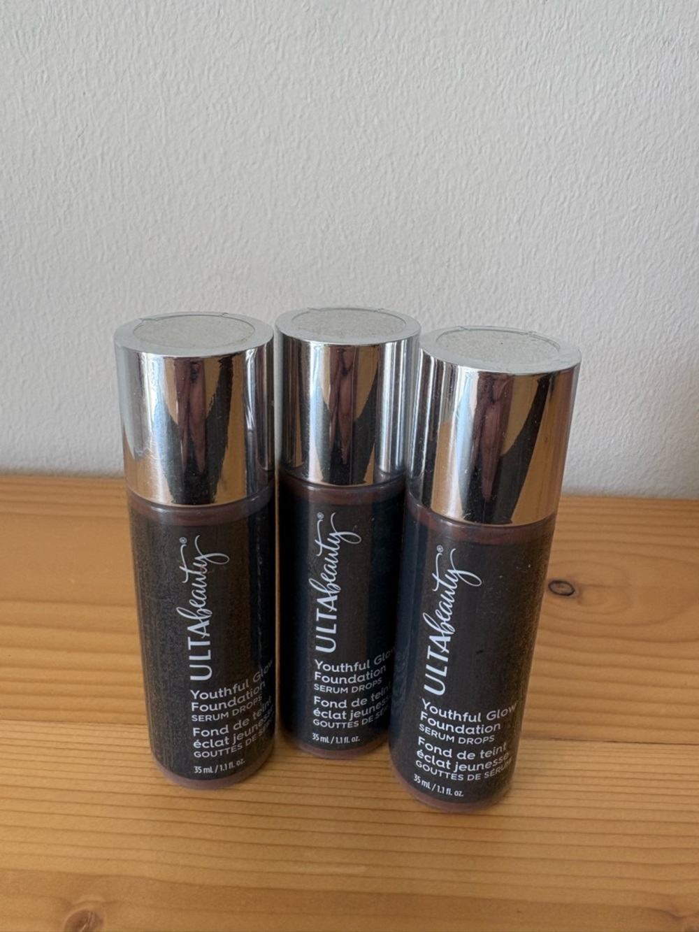 *NWT* Lot of 3 ULTA Beauty Youthful Glow Foundation Serum Drops Deep Cool